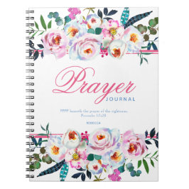 Hübsches Pink Floral Prayer Journal Notizblock