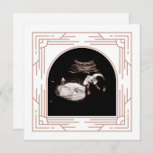 Hübsches Pink Frame Baby Sonogram Foto Ankündigung (Vorne/Hinten)