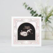 Hübsches Pink Frame Baby Sonogram Foto Ankündigung (Stehend Vorderseite)