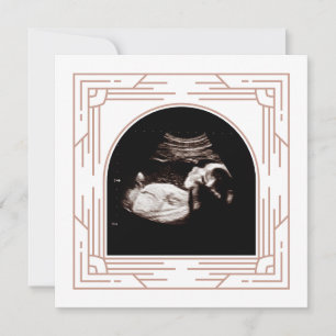 Hübsches Pink Frame Baby Sonogram Foto Ankündigung