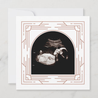 Hübsches Pink Frame Baby Sonogram Foto Ankündigung