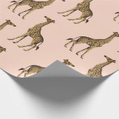 Hübsches Pink Giraffe Wrapping Paper Geschenkpapier (Ecke)