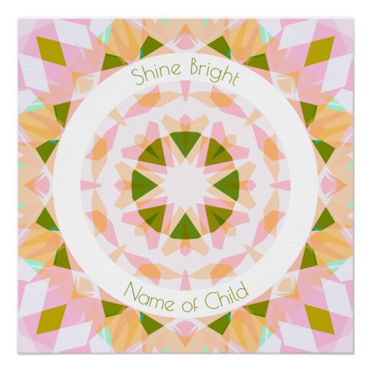 Hübsches Pink Green Shine Bright Star Baby Kinderz Poster (Vorderseite)