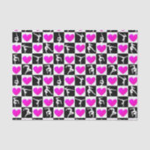 HÜBSCHES PINK HEART GYMNASTICS-DESIGN SEIDENPAPIER (Vorderseite)