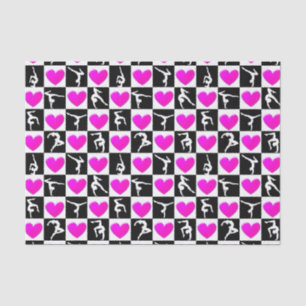 HÜBSCHES PINK HEART GYMNASTICS-DESIGN SEIDENPAPIER