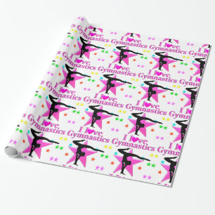 HÜBSCHES PINK I LIEBE GYMNASTICS-DESIGN GESCHENKPAPIER