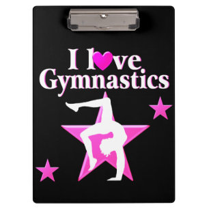 HÜBSCHES PINK I LIEBE GYMNASTICS-DESIGN KLEMMBRETT