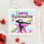 HÜBSCHES PINK I LIEBE GYMNASTICS-DESIGN SERVIETTE (Beispiel)