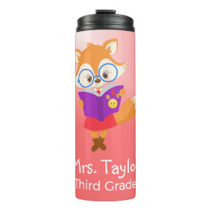 Hübsches Pink-Lehrer-Geschenk mit Fuchs Thermosbecher