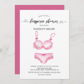 Hübsches Pink Lingerie Brautparty Einladung (Vorne/Hinten)