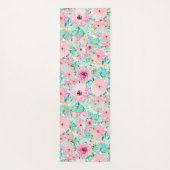 Hübsches Pink & Minze Aquarell Handfarbe Yogamatte (Rückseite)