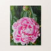 Hübsches Pink Peony Floral Foto Puzzle (Vertikal)