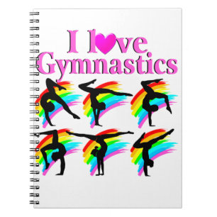 HÜBSCHES PINK RAINBOW GYMNASTICS-DESIGN NOTIZBLOCK