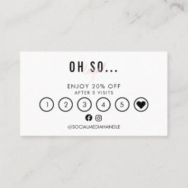 Hübsches Pink Script Schönheitssalon Loyalität Visitenkarte