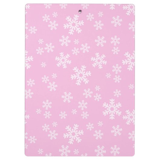 Hübsches Pink Snowflake Paradies Klemmbrett (Rückseite)
