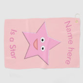 Hübsches Pink Star Custom Golf Handtuch (Horizontal)