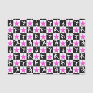 HÜBSCHES PINK STAR GYMNASTICS-DESIGN SEIDENPAPIER