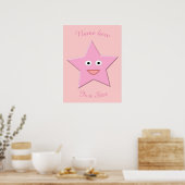Hübsches Pink Star Poster (Küche)