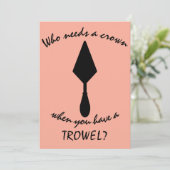 Hübsches Pink und Schwarz Archäologe Trowel Karte (Stehend Vorderseite)