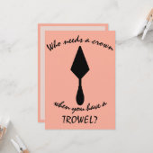 Hübsches Pink und Schwarz Archäologe Trowel Karte (Vorderseite/Rückseite Beispiel)