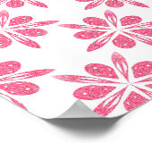 Hübsches Pink und White Snowflake Blume Muster Poster (Ecke)