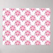 Hübsches Pink und White Snowflake Blume Muster Poster (Vorne)