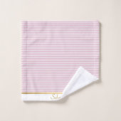 HÜBSCHES PINK WHIRLSTRIPED TRIM TOWEL SET (Waschlappen)