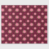 Hübsches Pink Winter Poinsettia Muster Geschenkpapier (Flach)