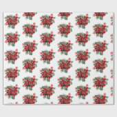 Hübsches Poinsettia Bouquet Wrapping Paper Geschenkpapier (Flach)