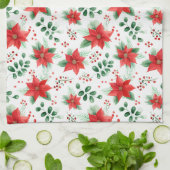 Hübsches Poinsettias Minimalistisches Wasserfarben Geschirrtuch (Gefaltet)