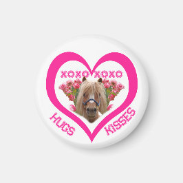 Hübsches Pony in Rosa zum Valentinstag Magnet