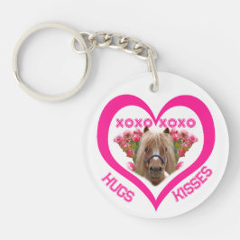 Hübsches Pony in Rosa zum Valentinstag Schlüsselanhänger