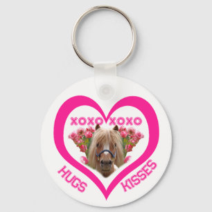 Hübsches Pony in Rosa zum Valentinstag Schlüsselanhänger