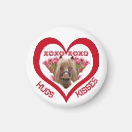 Hübsches Pony in Rot zum Valentinstag Magnet