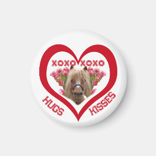 Hübsches Pony in Rot zum Valentinstag Magnet