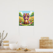 Hübsches Pony mit Blume Poster (Küche)