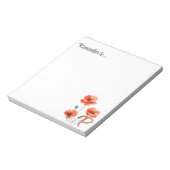 Hübsches Poppy Monogram-Wildblume Notepad Notizblock (Rotiert)