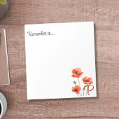 Hübsches Poppy Monogram-Wildblume Notepad Notizblock