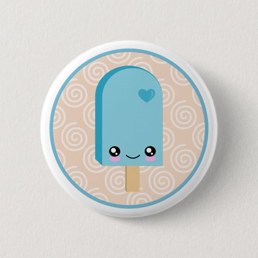 Hübsches Popsicles-Aqua blaue Kawaii Knöpfe Button (Vorderseite)