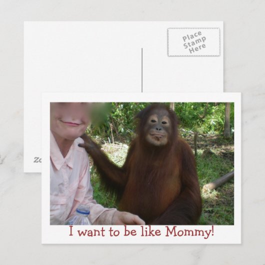 Hübsches Primat lächelt wie Mommy Postkarte (Vorne/Hinten)