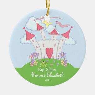 Hübsches Prinzessinnenschloss große Schwester Weih Keramik Ornament