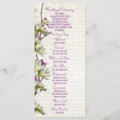 Hübsches Programm zur Hochzeit der Kirche in Lila (Rückseite)