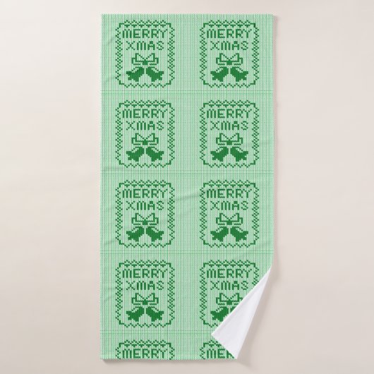 Hübsches Pullover-Muster Jingle Glocken und Merry Badehandtuch (Badehandtuch)
