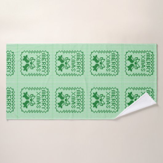 Hübsches Pullover-Muster Jingle Glocken und Merry Badehandtuch (Badehandtuch)