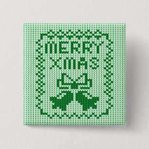 Hübsches Pullover-Muster Jingle Glocken und Merry Button