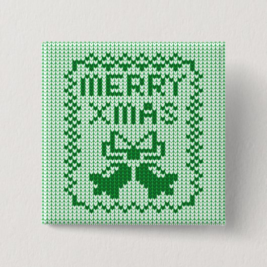 Hübsches Pullover-Muster Jingle Glocken und Merry  Button (Vorderseite)