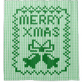 Hübsches Pullover-Muster Jingle Glocken und Merry Duschvorhang (Vorderseite)