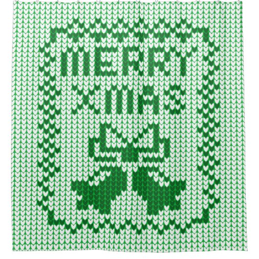 Hübsches Pullover-Muster Jingle Glocken und Merry Duschvorhang (Vorderseite)