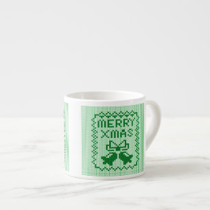 Hübsches Pullover-Muster Jingle Glocken und Merry Espressotasse