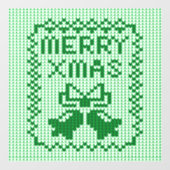 Hübsches Pullover-Muster Jingle Glocken und Merry  Fensteraufkleber (Blatt)